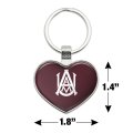 Alabama A M University Primary Logo Keychain Heart Love Metal Key Chain Ring