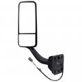 Ocpty Truck Side Hood Mirror Left Driver Tuck Car Fit For 2008-2013 Freightliner Cascadia Power Adjusted Heated Black Housing