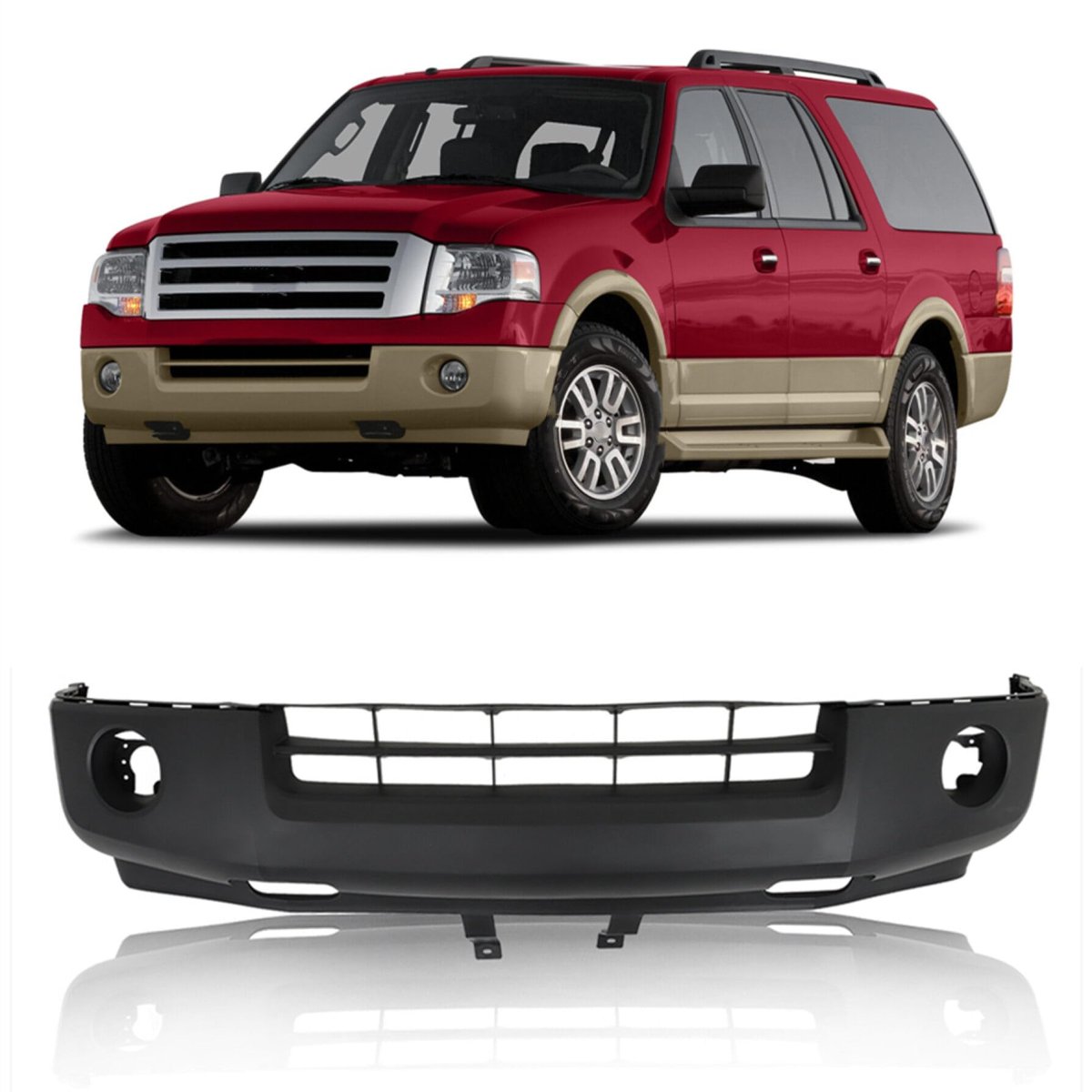 Textured Front Lower Bumper Cover Replacement For Expedition Xlt 2007 To 2014 7l1z17d957aa Fo1000631 Black Plastic