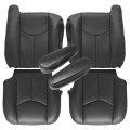 Driver Passenger Bottom Top Lean Back Amrest Dark Gray 692 69i Leather Seat Covers Compatible Chevy Silverado Avalanche Tahoe 