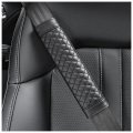 2pcs Car Seat Belt Cover Pads Soft Leather Breathable Seatbelt Cushion With Plaid Design Universal Interior Accessories For