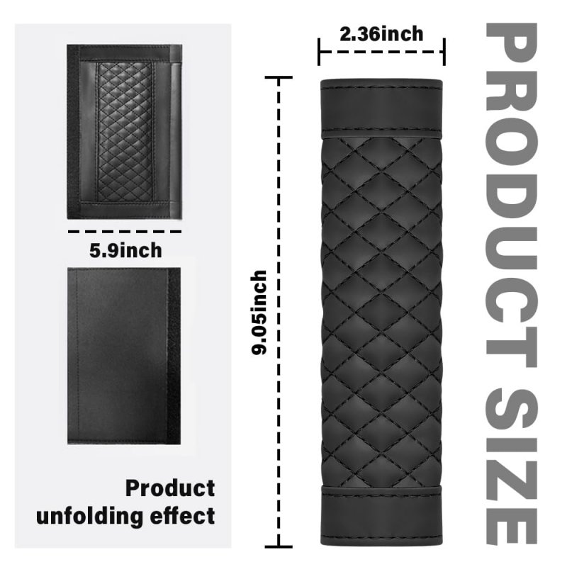 2pcs Car Seat Belt Cover Pads Soft Leather Breathable Seatbelt Cushion With Plaid Design Universal Interior Accessories For