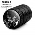 Elk Deer Illustration Valve Stem Caps For Tire Rim Wheel Aluminum Black
