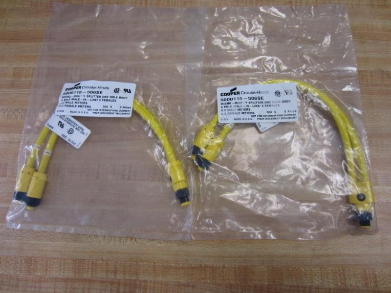 Crouse Hinds 5000118-506se Y Splitter Cable Assembly 5000118506se Pack Of 2