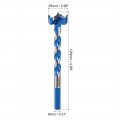 Uxcell Forstner Wood Boring Drill Bit 25mm Dia Hole Saw Carbide Alloy Steel Tip Hex Shank Cutting For Hinge Plywood Tool Blue