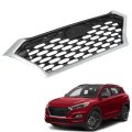 Front Upper Bumper Grille Chrome Gray Trim Black Mesh Replacement For Tucson 2019-2021 Hy1200225 86350d3500 