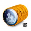 Cat And Kitten In Moon Valve Stem Caps For Tire Rim Wheel Aluminum Yellow