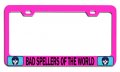 Bad Spellers Of The World Geek Pn Steel Auto Suv License Plate Frame Tag Holder 