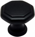 Cosmas 25 Pack 5181fb Flat Black Cabinet Hardware Octagon Knob 1-1 4 Diameter 