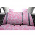 Tallew 16 Pieces Pink Cow Print Car Seat Covers Accessories Set Steering Wheel Console Armrest Pad Headrest Handbrake Gear