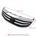 Topteng Front Bumper Grill Upper Hood Black Chromee Grill Fits For Honda Accord 2011-2012