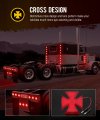 Partsam 5pcs 2 Inch Cross Red Led Side Marker Clearance Lights With 2 Bullet Plugs Ip67 Waterproof For 12v-24v Trailer Truck Rv