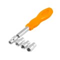 5 In 1 Screwdriver Bits Set With Hex Sockets Silver Tone And Orange Model A12102500ux0289 Includes Handle 6 3mm Bit 