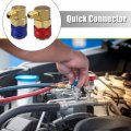 X Autohaux 2pcs R-134a 90a Ac Quick Connect Coupler Adapter Fitting High Low A C Air Conditioning Manifold Gauge Hose Kit