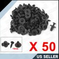 Uxcell 50pcs 6mm Plastic Push Type Rivet Bumper Pin Clips
