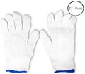 Toolusa Mens Size Small Or Ladies Bleached White String Gloves With Green At Cuff Gl-87445-z12 Pack Of 12 Pairs