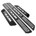 Ram X-large Black Real Carbon Fiber 4 Pcs Universal Door Sill Step Protector Guard Decal Plates