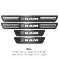 Ram X-large Black Real Carbon Fiber 4 Pcs Universal Door Sill Step Protector Guard Decal Plates