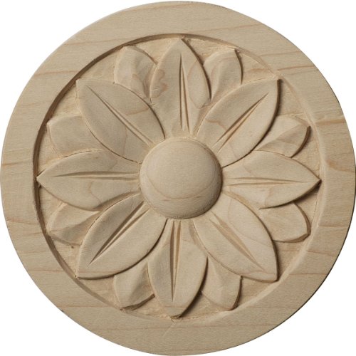 Ekena Millwork Ros04xberw Bedford Rosette 1 4-inch X 4 5 8-inch Rubberwood