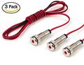 3 Pack Of Plug-n-play Instrument Cluster Led Indicator Light Dash Bulbs Aluminum Pilot Lights Color Acrylic Lens Flush Panel 