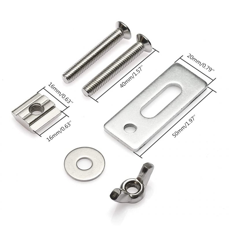 Practical 4 Pieces Set T-track Hold Down Clamps 50x20x56mm 1 97lx0 79wx2 20h Zinc Aluminum Alloy Press Plate 4x Clamp Fit For