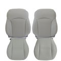 Driver Passenger Bottom Top Perforated Leather Seat Cover Gray For Subaru Forester 2014 2015 2016 