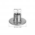 Uxcell M8 T-nuts 24pcs Carbon Steel Tee Nuts Round Base Weld 10mm Height Through Hole Flange Insert Female Thread Plate