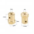 Uxcell Hex Coupler 3mm Bore Motor Brass Shaft Coupling Connector For Car Wheels Tires 4pcs