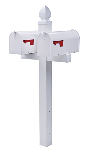 Gibraltar Mailboxes Whitley 4x4 Rust-proof Plastic White Cross-arm Mailbox Post Wp000w01