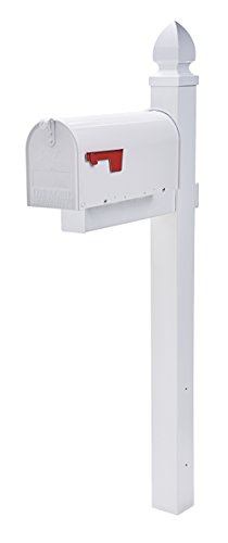 Gibraltar Mailboxes Whitley 4x4 Rust-proof Plastic White Cross-arm Mailbox Post Wp000w01