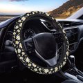 Dujiea Cute Daisy Flowers Elastic Stretch Steering Wheel Cover Anti-slip And Durable Car Accessories For Women Men 15 Inch