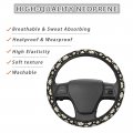 Dujiea Cute Daisy Flowers Elastic Stretch Steering Wheel Cover Anti-slip And Durable Car Accessories For Women Men 15 Inch