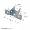 4 Pack 8 Hole Wing Shaped 90 Degree Connector Bracket For All 1-5 Strut Channel 3 Way Cross Section Heavy Duty