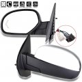 Ocpty Black Right Side Mirror Fit For 2007-2013 Chevy Silverado 1500 Metallic Finish Glass Power Folding Heated Turn Signal