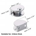 Uxcell Glass Shelf Brackets Zinc Alloy Bright Chrome Clamp Clip Holder Half Round For 4-8mm Thickness 2pcs