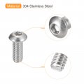Uxcell 1 4-20x5 8 Button Head Socket Cap Screws 50pcs 304 Stainless Steel Fasteners Hex Bolts Full Thread Drive
