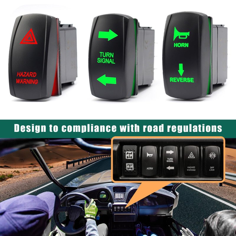 Yuxivcne Universal Atv Utv Sxs Turn Signal Kit Street Legal With Rocker Switch Light Horn Flash Relay Fuse Wire For Rov Golf