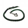 Dream Apparel 36 Leather Motorcycle Get Back Whip For Handlebar Fringed Biker Black And Green 