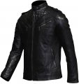 Rising Bloom Mens Biker Real Leather Cafe Racer Vintage Motorcycle Fashions Black Retro Slim Fit Genuine Jacket Jackets For New 