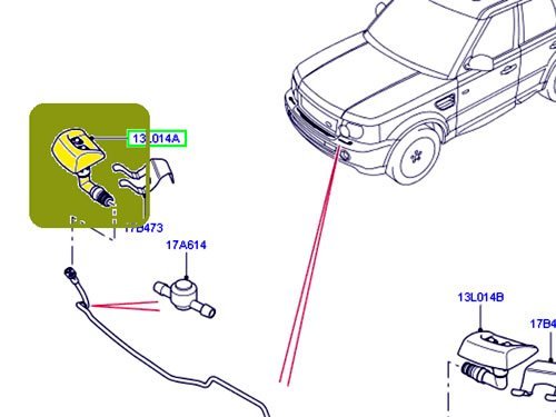 Headlamp Washer Jet For Range Rover Sport 2010 2013 Lh Lr015359