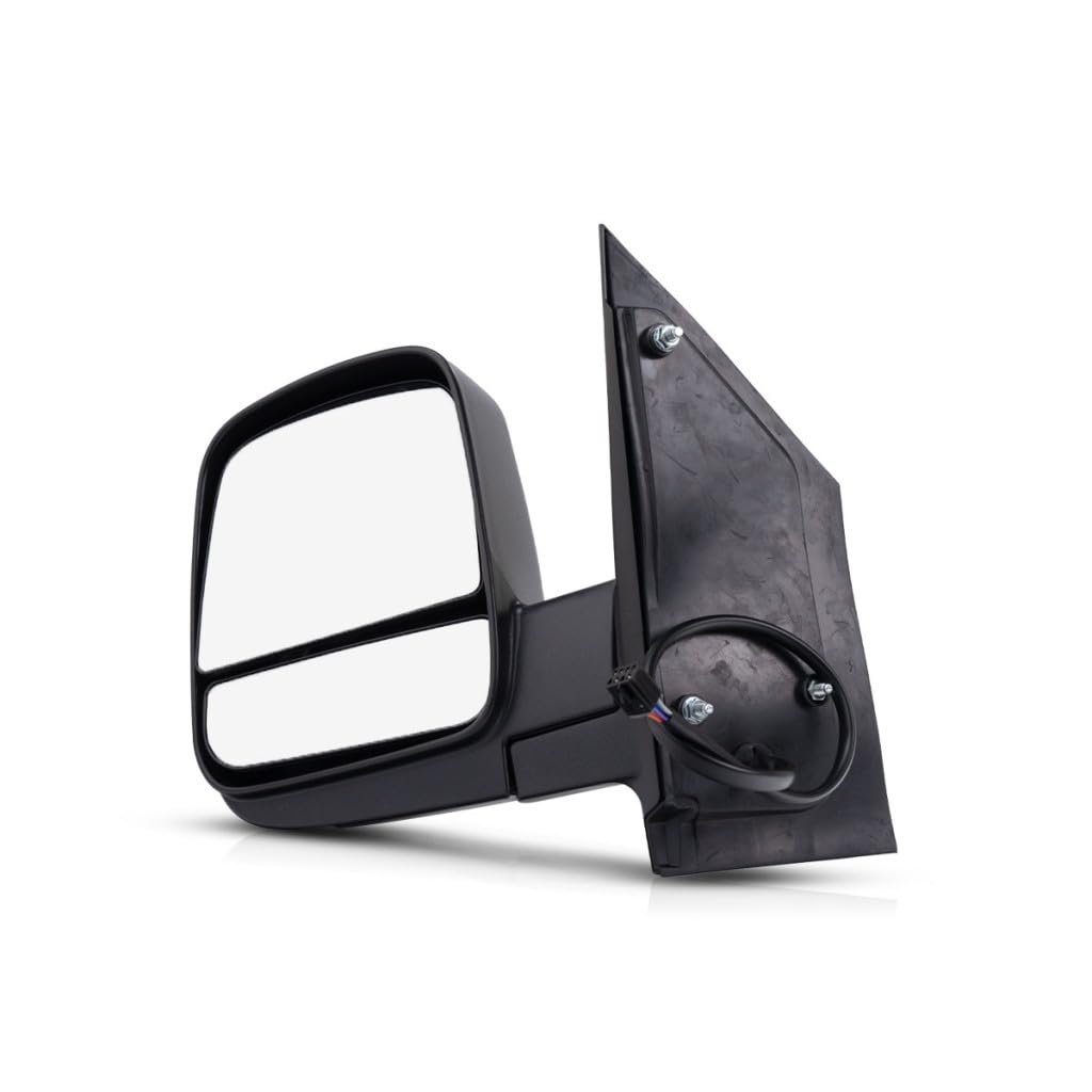 Power Door Mirror Driver Side For Chevy Express 1500 2500 3500 2008 2011 Heated Dual Glass Replacement Gm1320396 15227418 Black