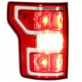 Rear Left Tail Light W Bulbs For 2018-2020d F-150 Replacement For Jl3z-13405-h Fo2800265c Taillight Red Lens Chrome Housing