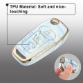 Uxcell 1pcs Key Fob Remote Control Cover Case 3 Button Full Protection Tpu Shell Orange For Ford F150 F250 2015-2018