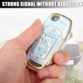 Uxcell 1pcs Key Fob Remote Control Cover Case 3 Button Full Protection Tpu Shell Orange For Ford F150 F250 2015-2018