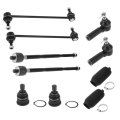 10pcs Front Suspension Kit Inner Outer Tie Rod End Sway Bar Link Lower Ball Joint With Boot For Mazda Tribute 05-06 08-09 No 