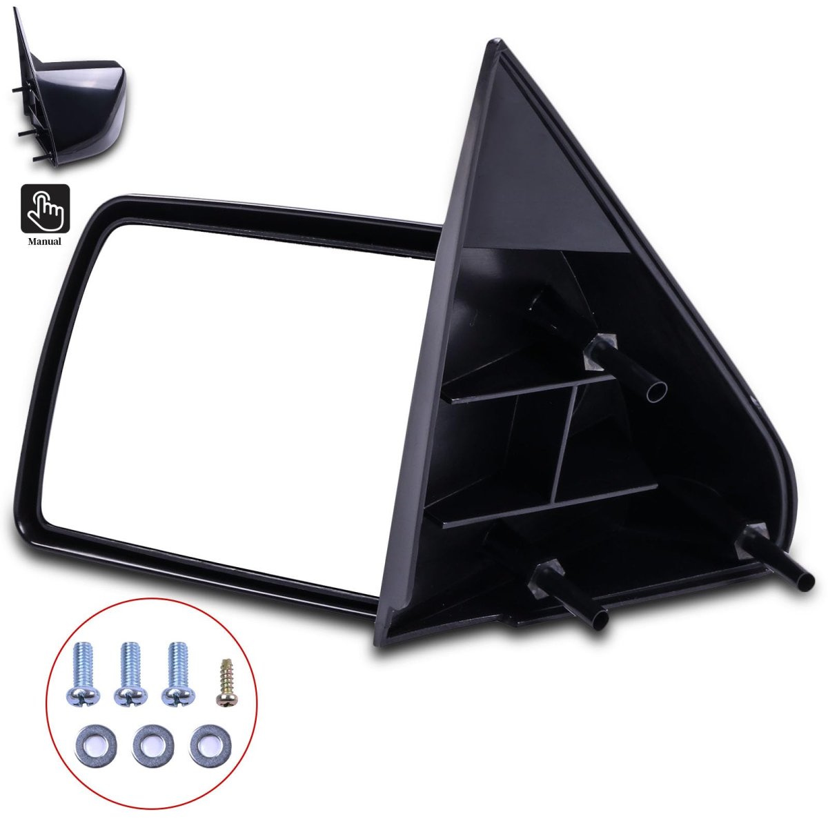 Driver Side View Mirror For 1988 To 1999 Chevy K Pickup Manual Adjustment Black Exterior Fits Chevrolet Blazer Suburban Tahoe
