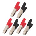 A 6pcs Car Battery Alligator Clip Electrical Test Power Clamp Red Black 30a 