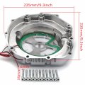 Chrome W Green Led Engine Clutch Cover For 2006-2014 Kawasak Zx14r Zzr 1400 Right P N Mt313-004a-cd
