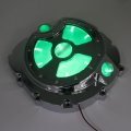 Chrome W Green Led Engine Clutch Cover For 2006-2014 Kawasak Zx14r Zzr 1400 Right P N Mt313-004a-cd 