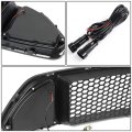 Front Bumper Upper Badgeless Honeycomb Style Grill Grille W Led Drl Compatible With 15-17 Ford Mustang